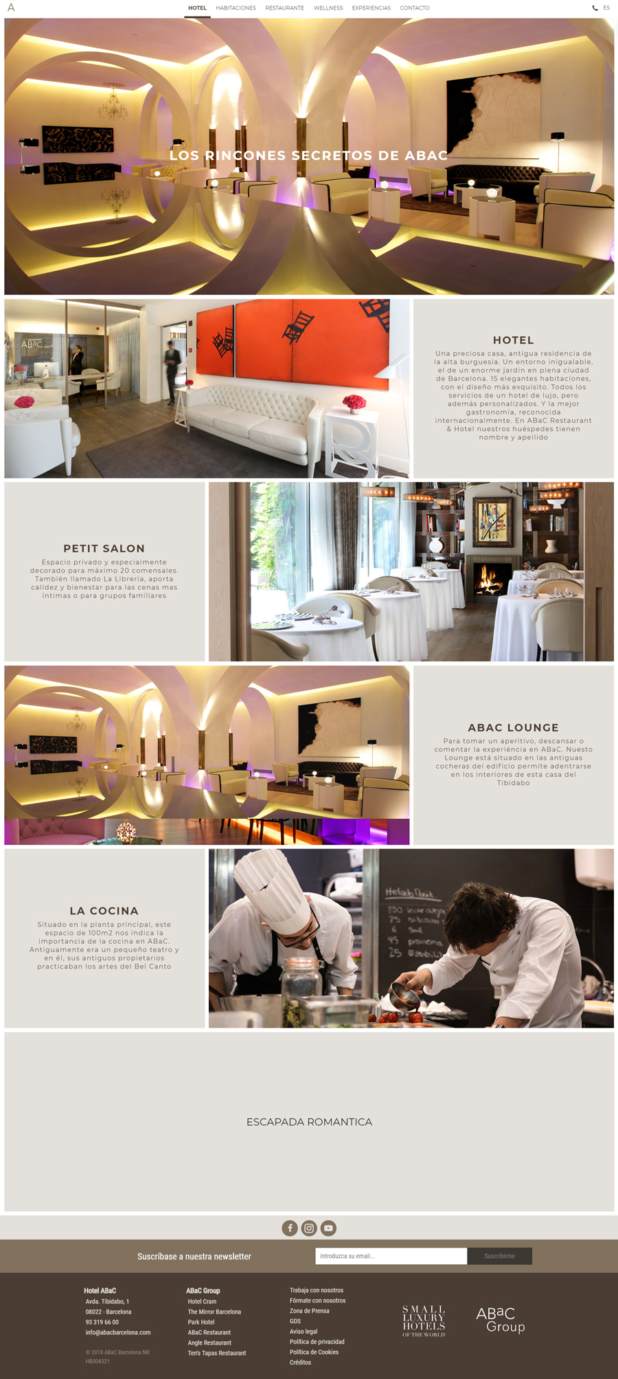 diseño web ABaC Hotel Barcelona
