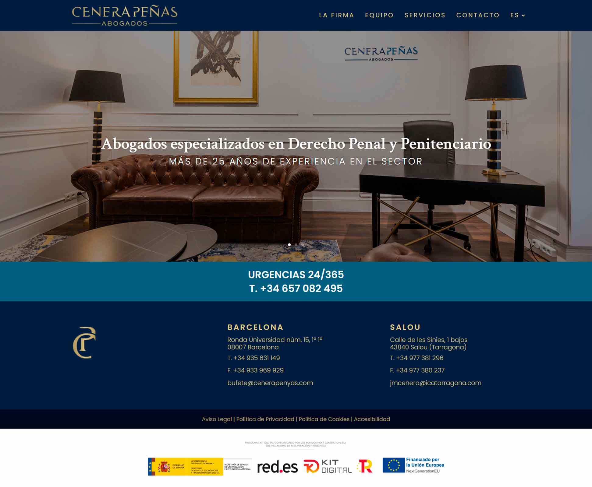 Diseño Web para Cenerapeñas - Abogados