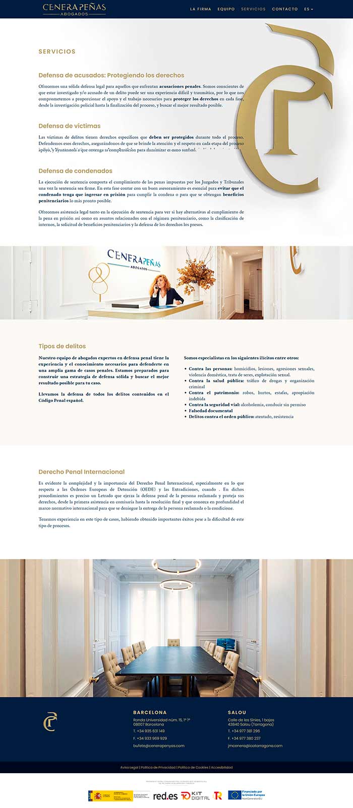 Diseño Web para Cenerapeñas - Abogados